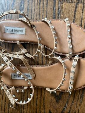 Steve Madden Tan Studded Gladiator Sandals